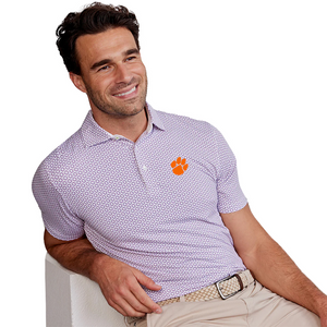 Clemson tasc Cloud Panels Polo - PURPLE
