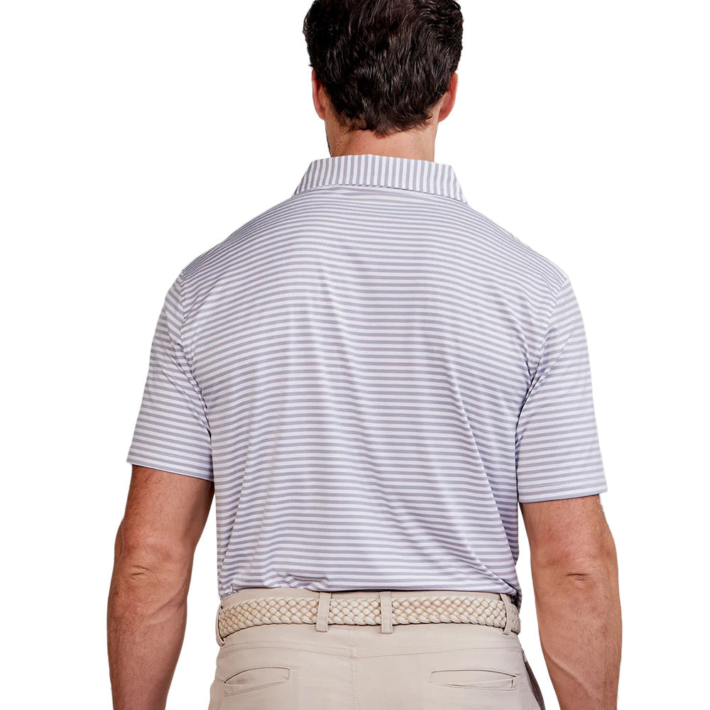 Clemson tasc Performance Stripe Polo - SILVER