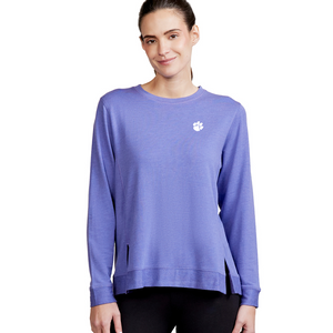 Clemson tasc Women’s Heather Riverwalk Crew - PURPLE
