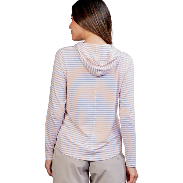 Clemson tasc Women’s Striped Recess Lightweight Hoodie - WHITE