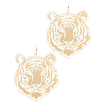 Gold Tiger Bold Filigree Earrings