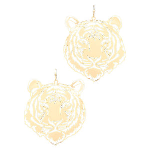 Gold Tiger Filigree Earrings