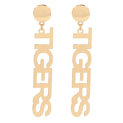 Gold Tigers Drop Earrings