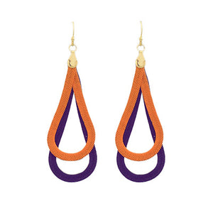 Herringbone Chain Teardrop Earrings