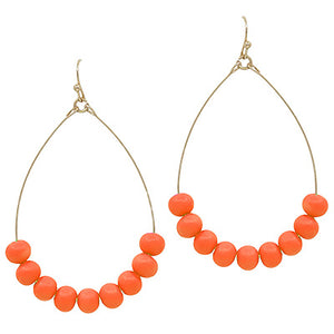 Orange Clay Ball Teardrop Earrings