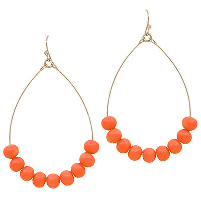 Orange Clay Ball Teardrop Earrings