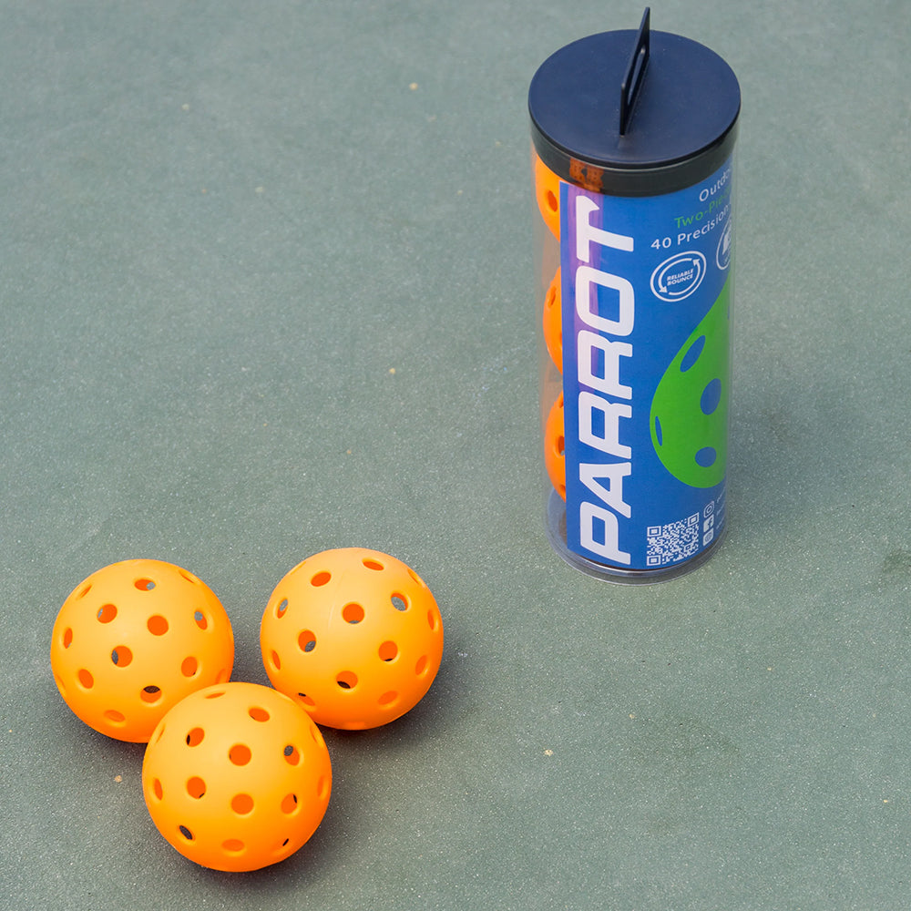Orange Outdoor 3 Pack Pickleballs - ORANGE