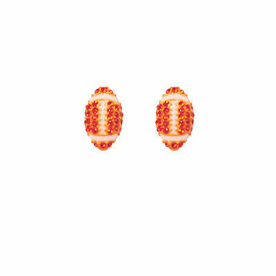 Orange Pave Football Stud Earrings