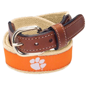 Clemson Orange Paw Woven Belt
