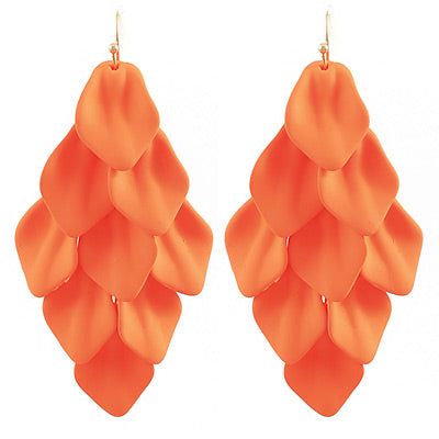 Orange Petal Fringe Earrings