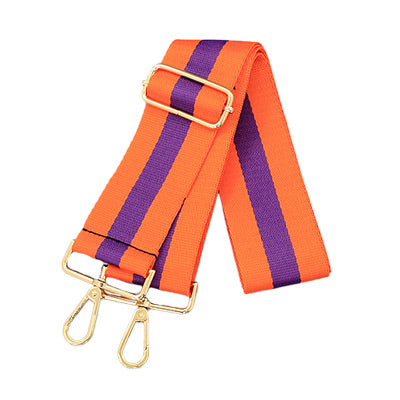 Orange and Purple Woven Stripe Bag Strap