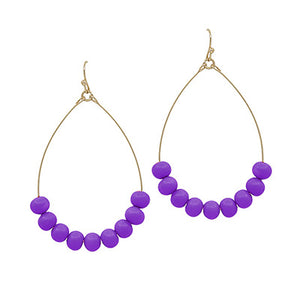 Purple Clay Ball Teardrop Earrings