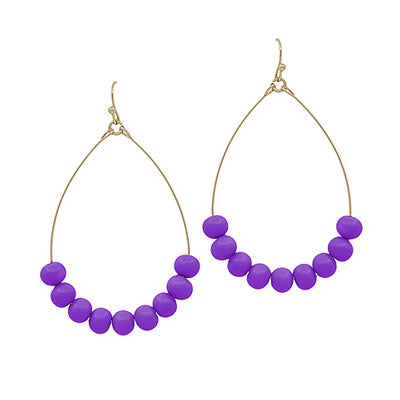 Purple Clay Ball Teardrop Earrings
