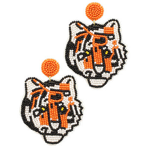 Tiger Seed Bead Earrings