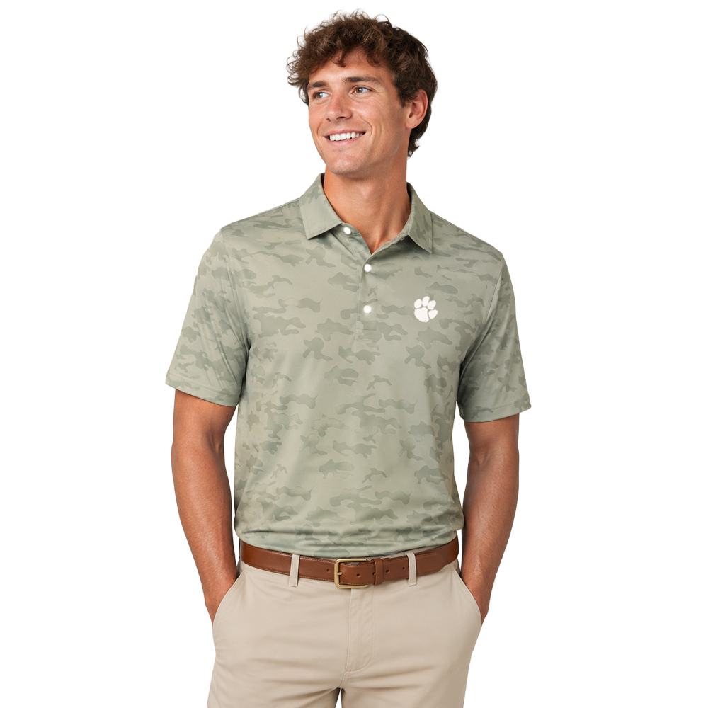 Tiger Sports Shop Camo Polo - GREY