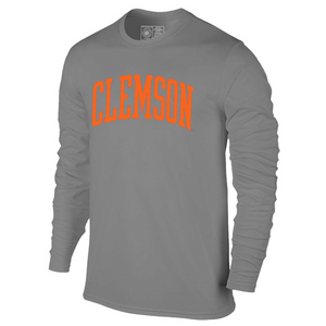 Tiger Sports Shop Long Sleeve Arch Pigment Dye Tee - MD GREY