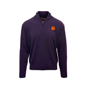 Tiger Sports Shop Men’s Quarter-Zip Golf Sweater - PURPLE