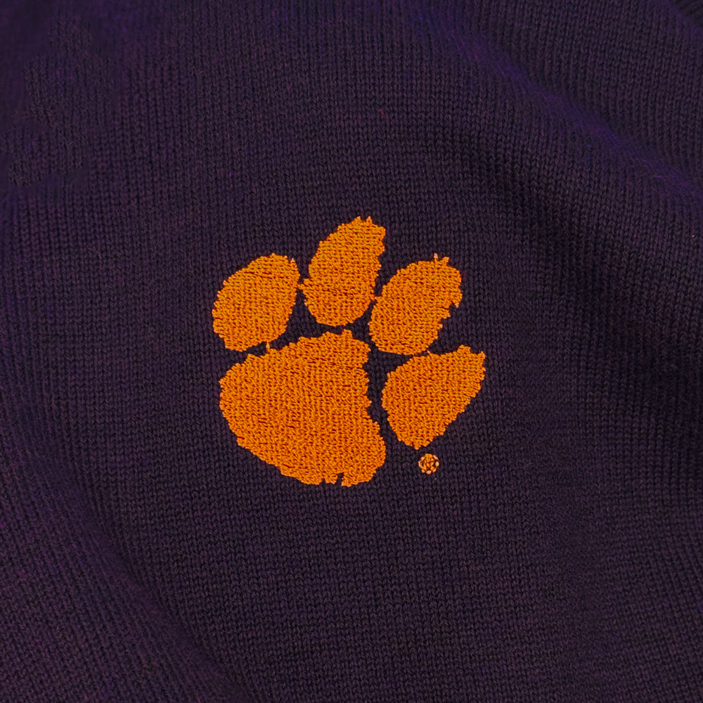Tiger Sports Shop Men’s Quarter-Zip Golf Sweater - PURPLE
