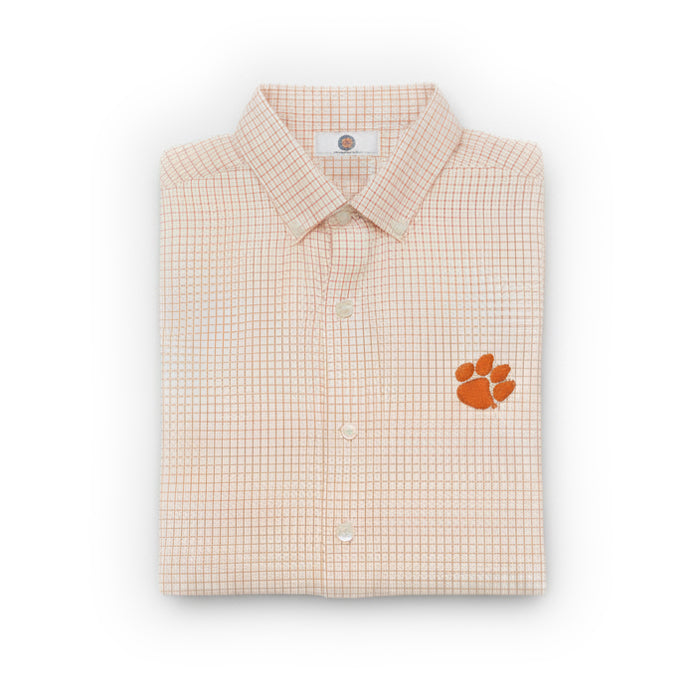 Tiger Sports Shop Stretch Grid Button Down Shirt