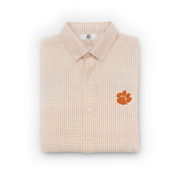 Tiger Sports Shop Stretch Grid Button Down Shirt