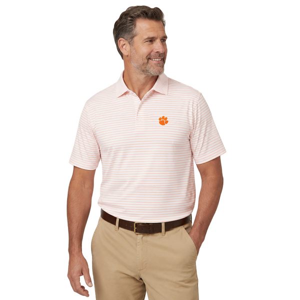 Tiger Sports Shop Thin Stripe Polo - WHITE