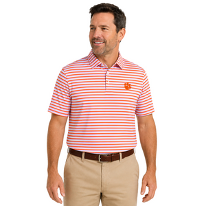 Tiger Sports Shop Triple Stripe Polo - WHITE