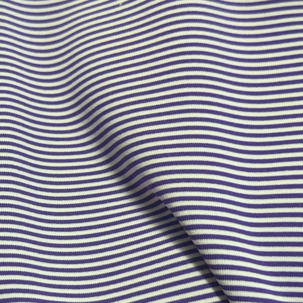 Tiger Sports Shop Two Tone Mini Stripe Polo  - PURPLE