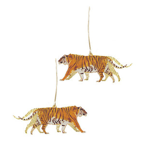 Walking Tiger Enamel Earrings