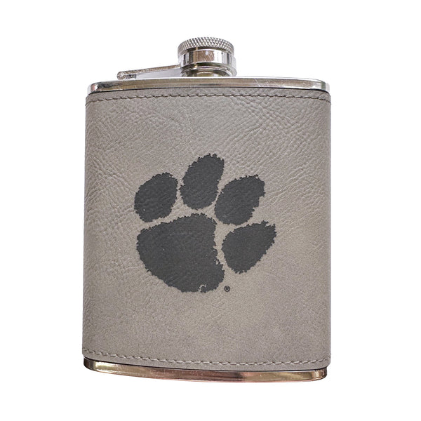 Clemson Leather Flask