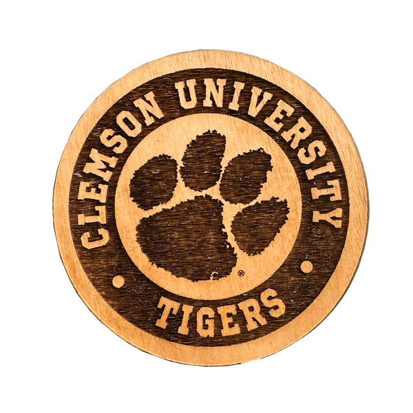 Clemson Barrel Wood Magnet