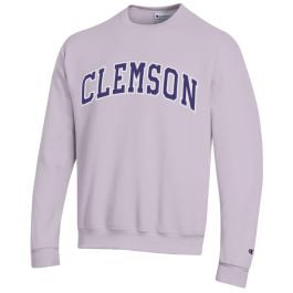 Clemson Champion Lilac Powerblend Crew Sweatshirt