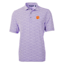 Clemson Cutter Buck Eco Pique Botanical Polo
