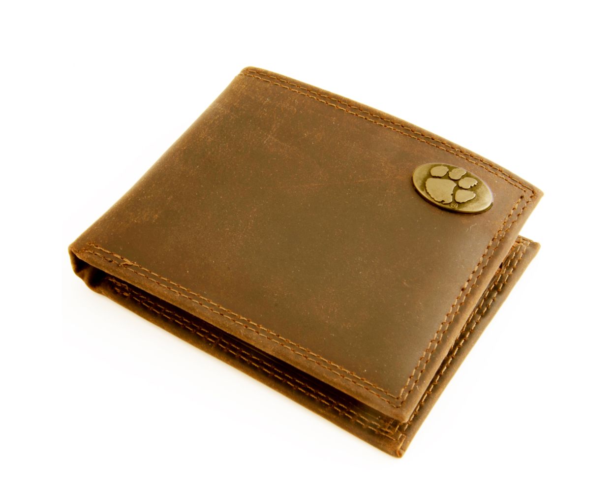 Clemson Brass Logo Passcase Wallet