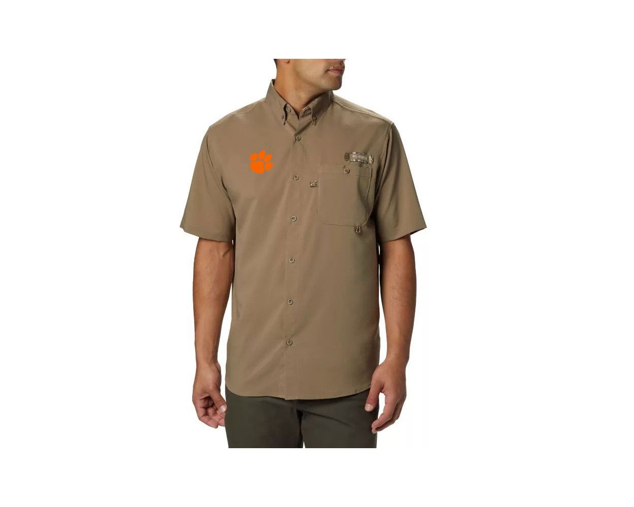 Clemson Columbia PHG Bucktail Short Sleeve Woven Shirt