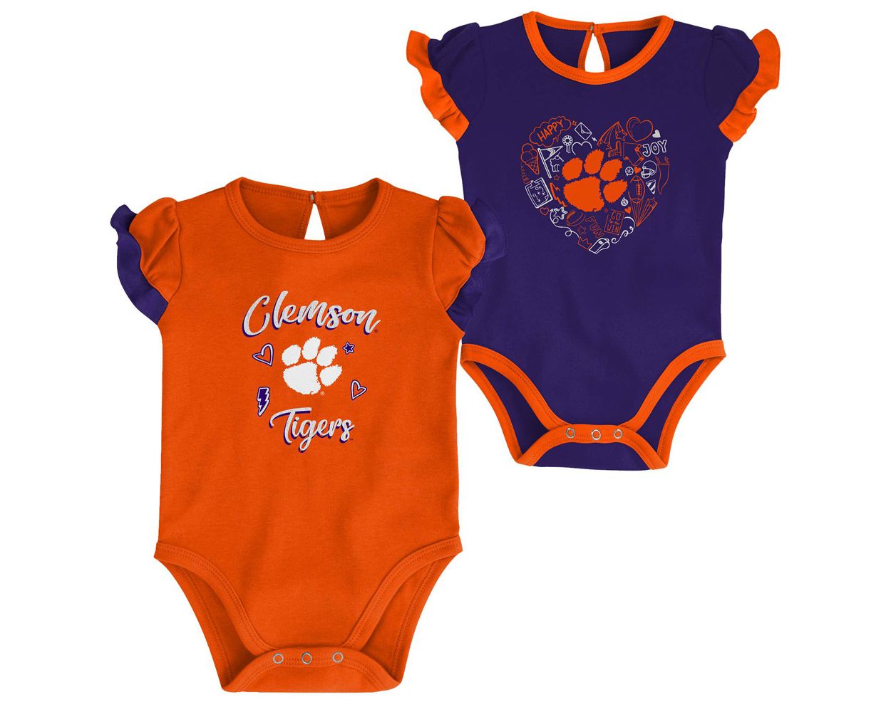 Clemson Infant Too Much Love 2 Pack Onesie Set