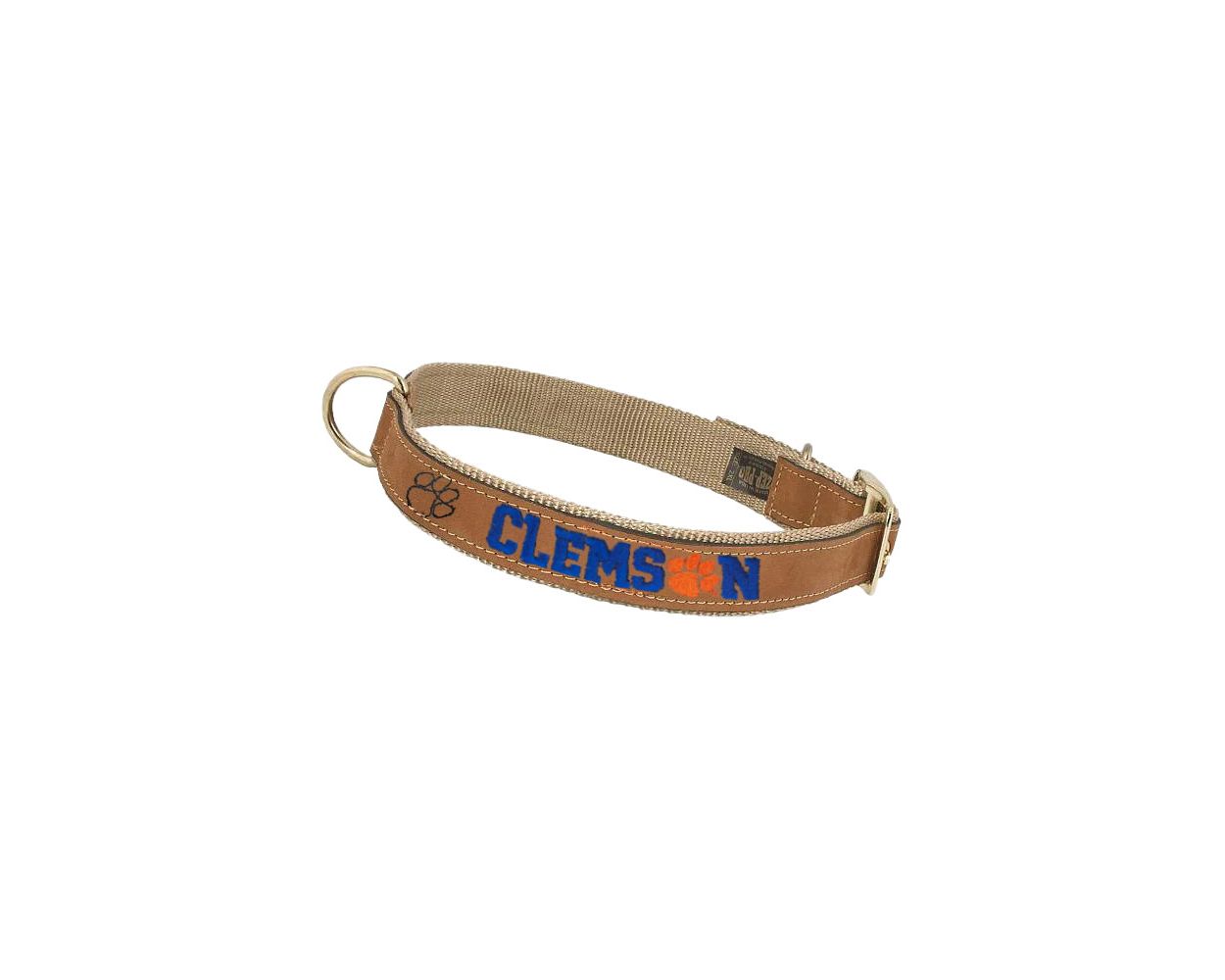 Clemson Leather Embroidered Collar