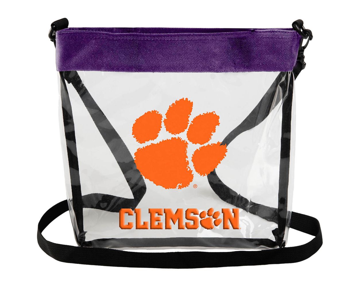 Clemson Long Strap Clear Tote