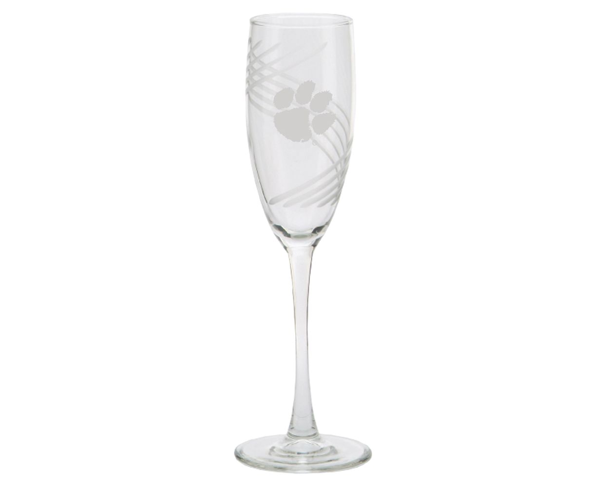 Clemson Swirl Cut Champagne Flute