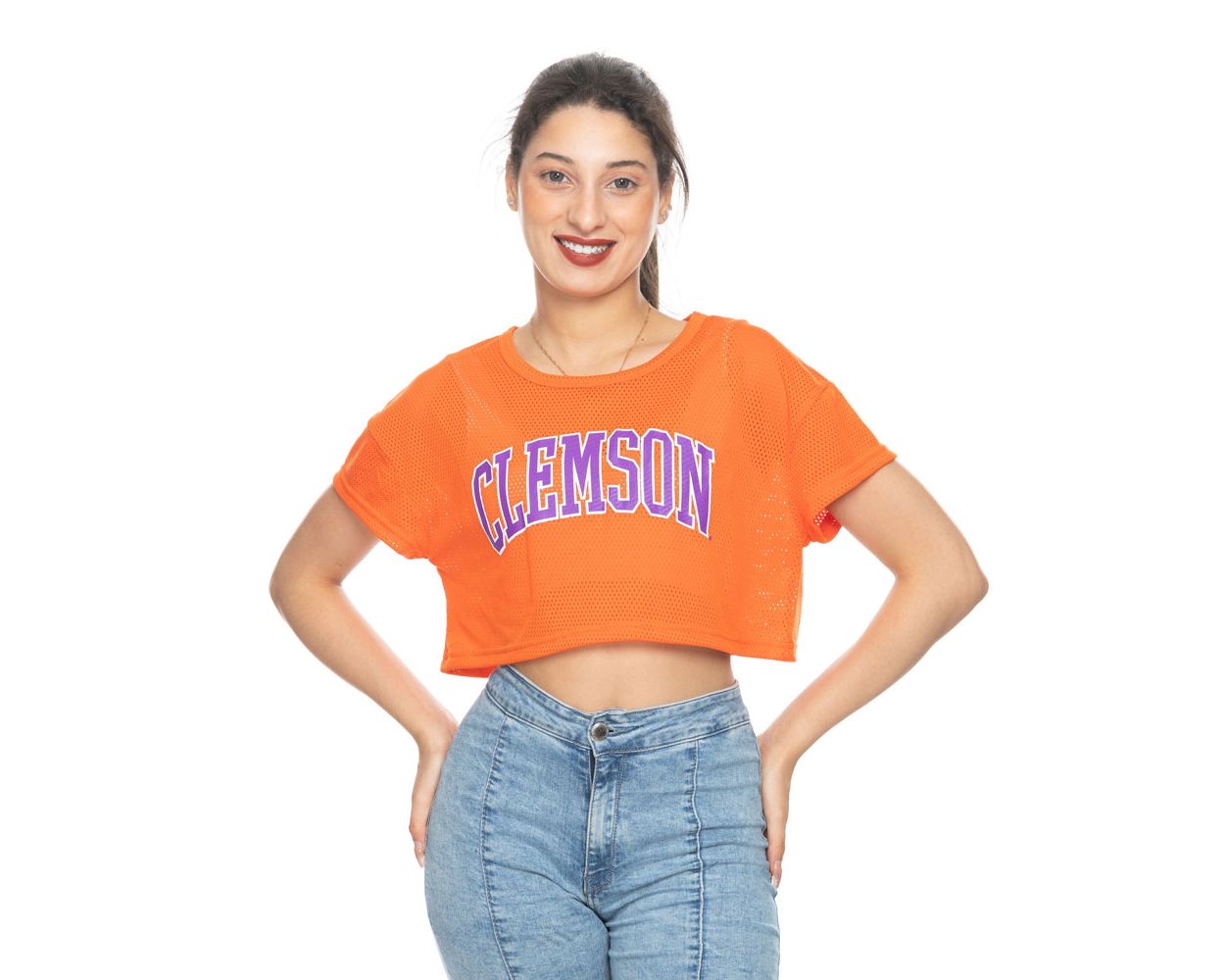 Clemson ZooZatz Women's Cropped Mesh Jersey Tee