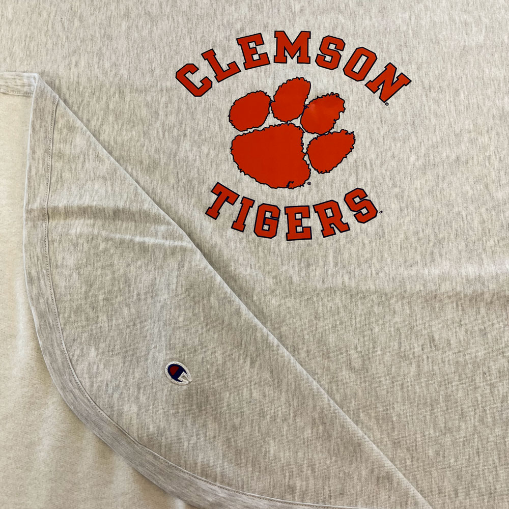 Clemson Champion Reverse Weave Blanket