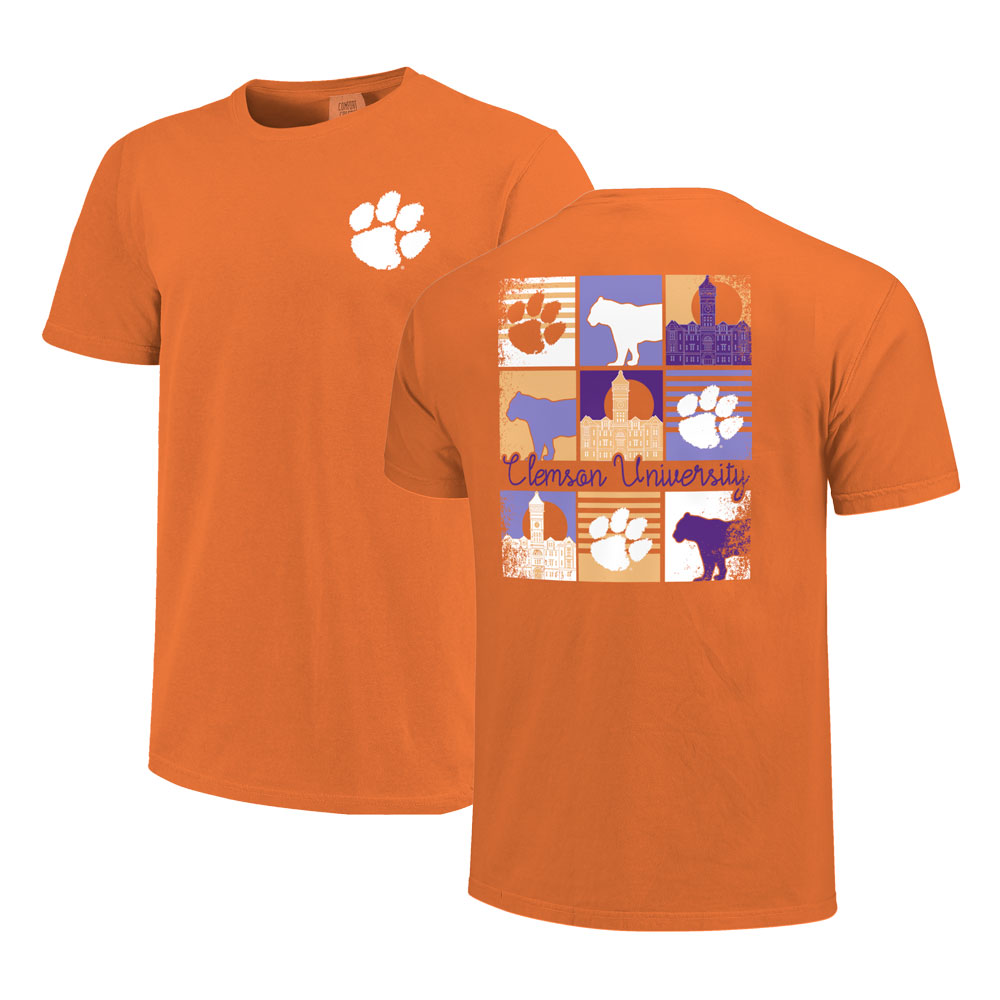 Clemson Comfort Colors Campus Color Squares Tee