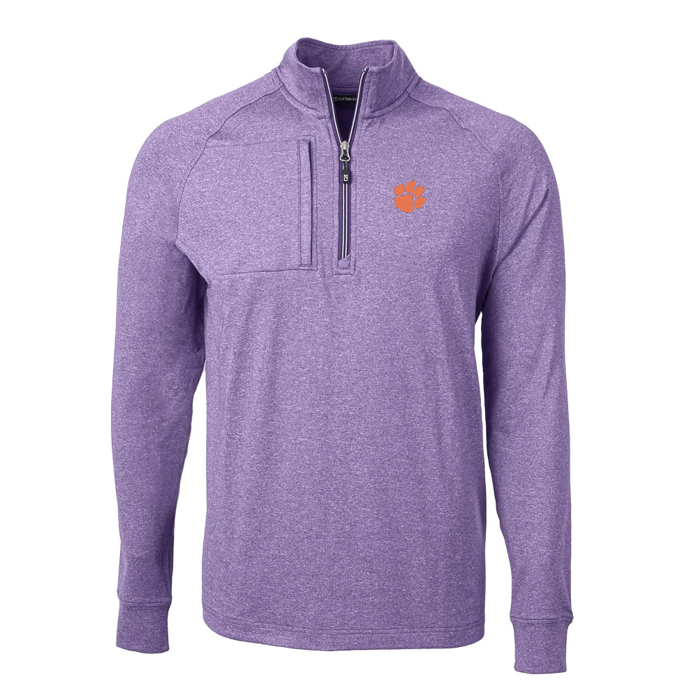 Clemson Cutter Buck Adapt Eco Heathered 1 4 Zip