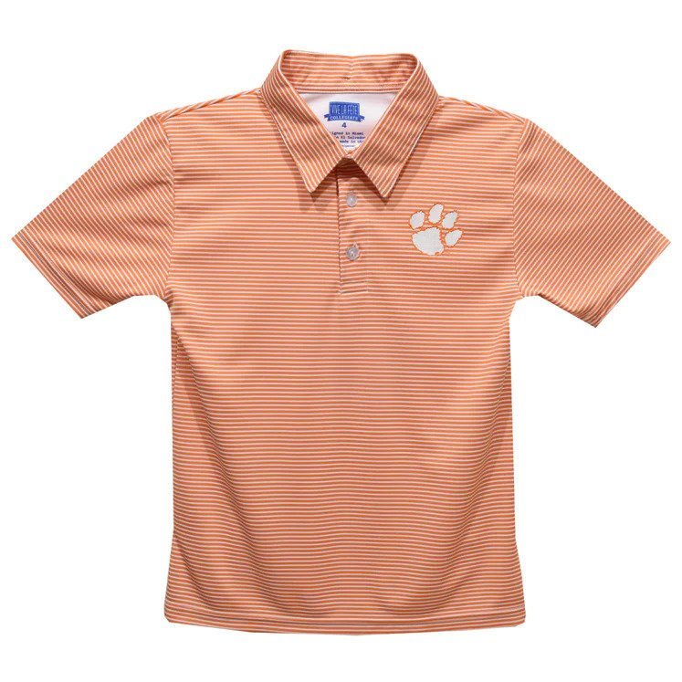 Clemson Toddler Ted Striped Polo