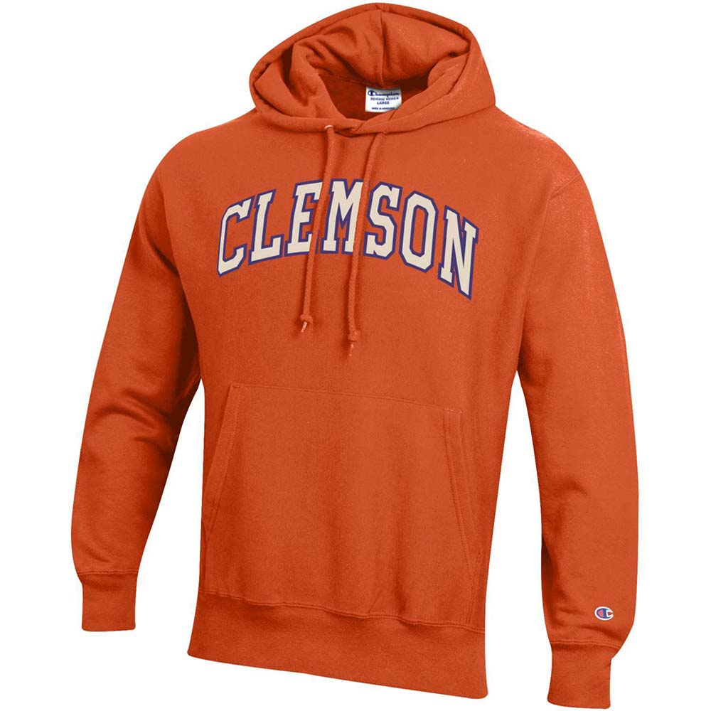Clemson Champion Reverse Weave Stitched Hoodie
