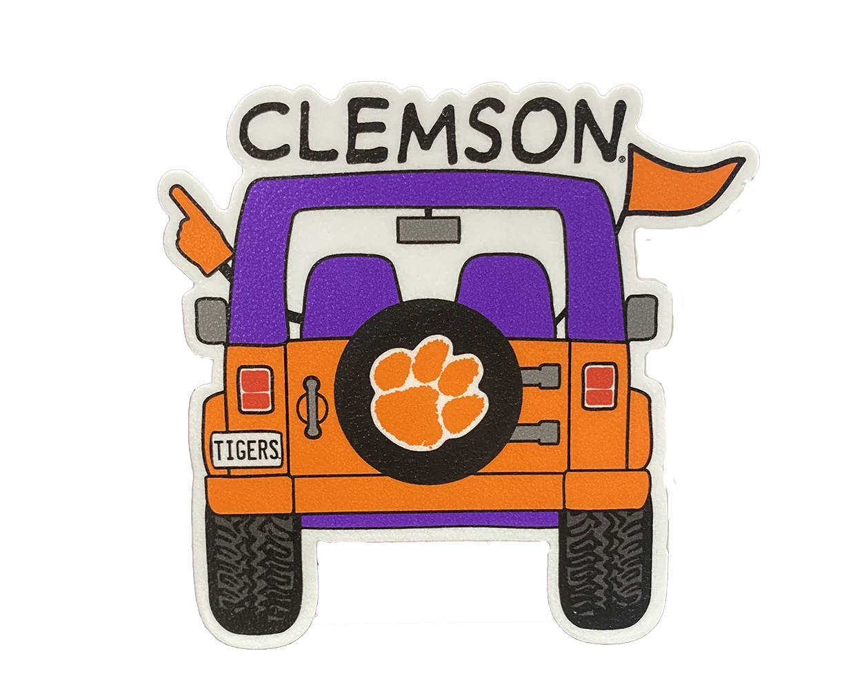 Orange And Purple Jeep With Tiger Paw T-Shirt Orange And Purple Jeep With Tiger Paw T-Shirt