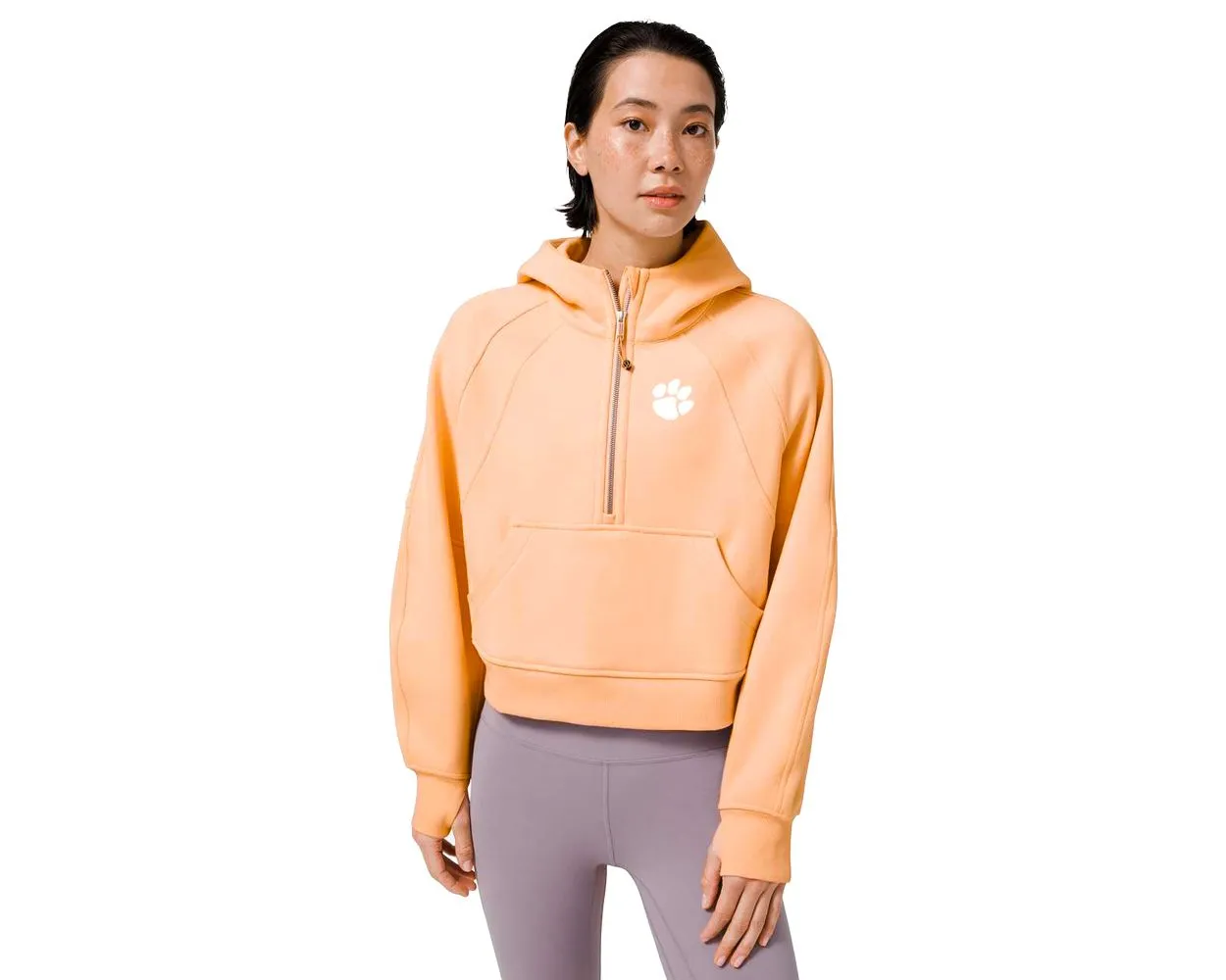 Oversized Scuba Half-Zip Hoodie Waist Length Jackets Sweatshirts