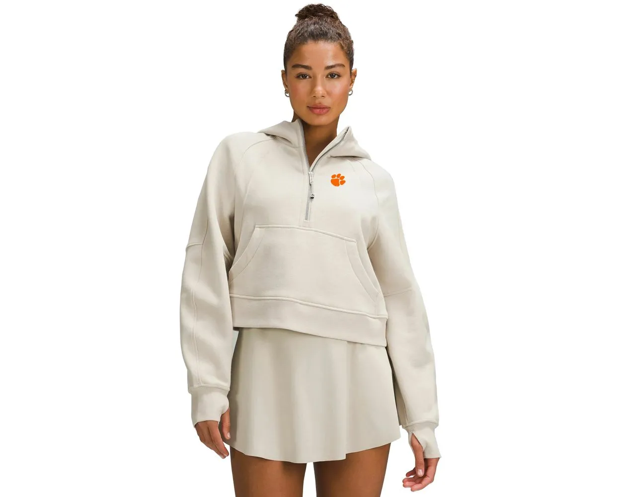 Tan zipper hoodie clearance