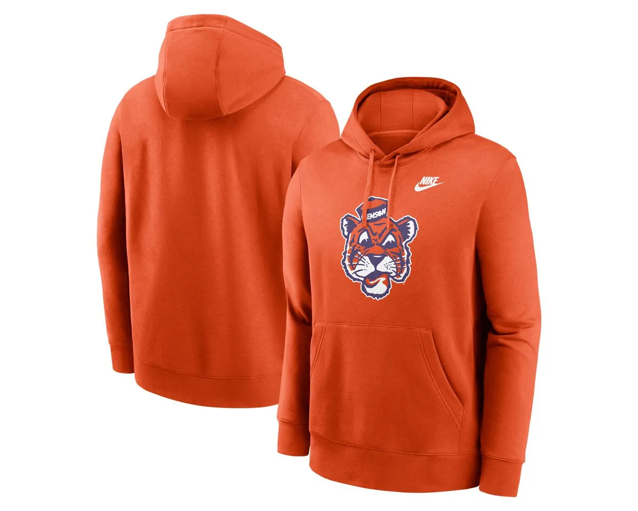 Clemson Nike Club Fleece Vault Tiger Face Hoodie