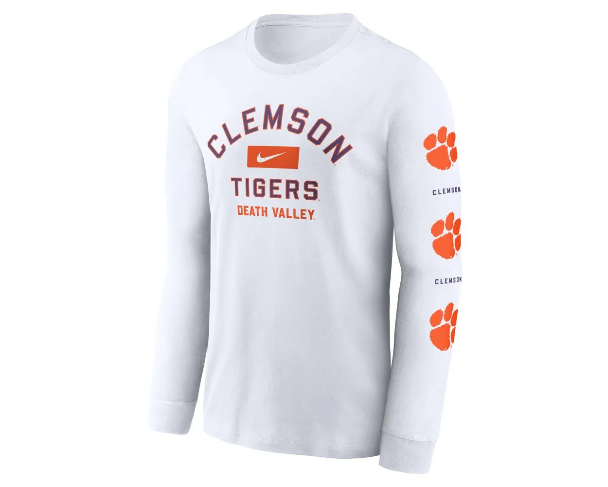 Clemson Nike Long Sleeve Cotton 2 Hit Death Valley Tee
