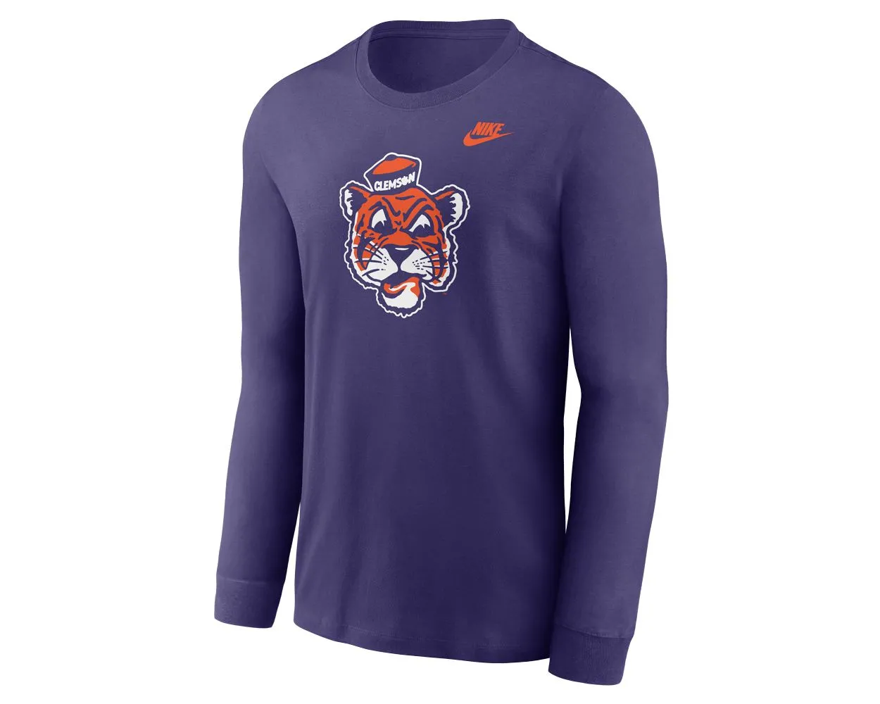 Clemson Nike Long Sleeve Vault Tiger Face Tee